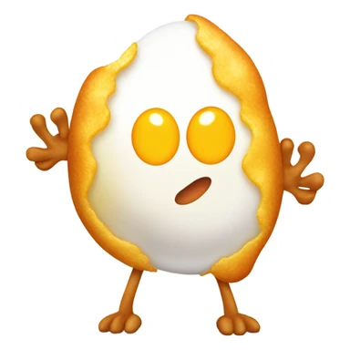 Fried egg with arms and legs sticker