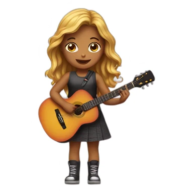 girl with guitar sticker