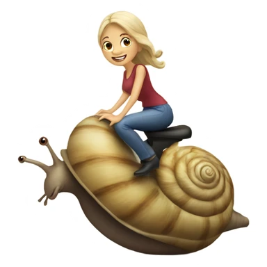 Caucasian Woman riding a snail sticker