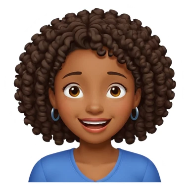 Black girl that looks like a Pixar character with curly hair is laughing with tears  sticker