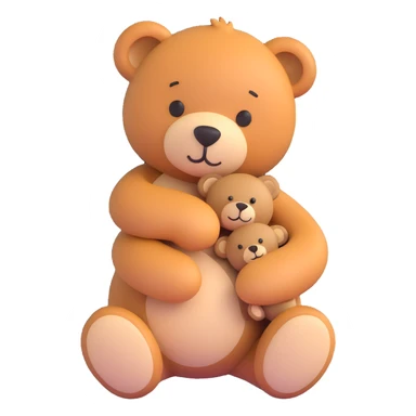 Teddy hugging another teddy sticker