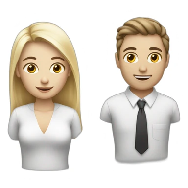 two-Colleagues-talking-white-skin sticker