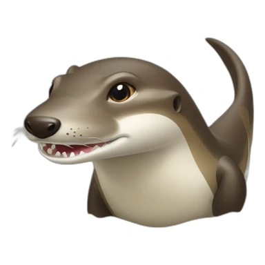 Loutre sur requin sticker