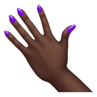 Purple fingernails on dark brown hands  sticker