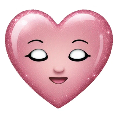 baby pink heart with glitter sticker