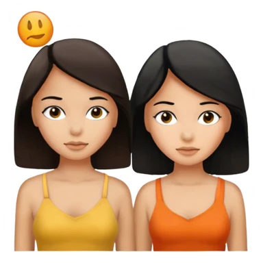 two girls on the beach brunette and black hair sticker