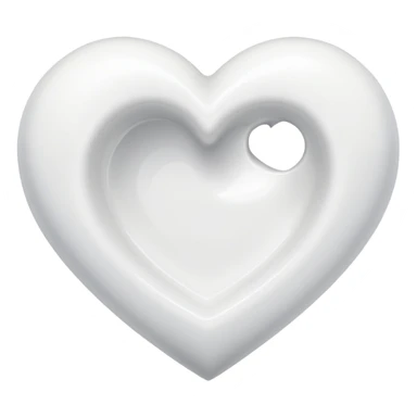 White hollow heart  sticker