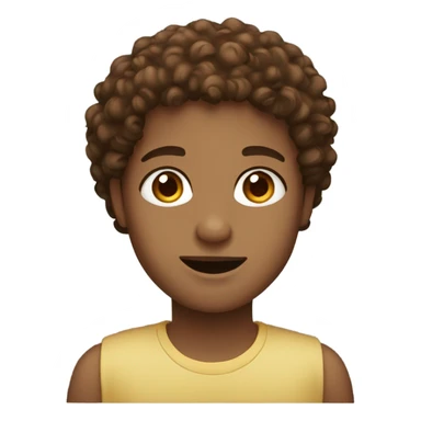 Brown curly hair with hazel eyes  sticker