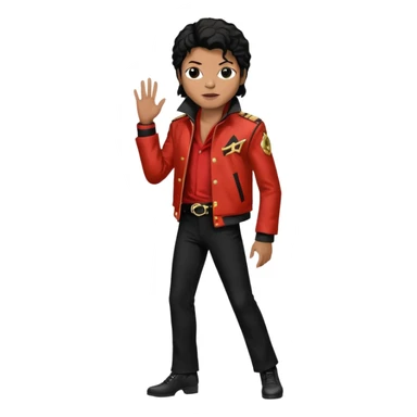 Michael Jackson with his Thriller jacket sticker