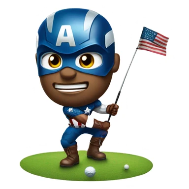Captain America golfing sticker