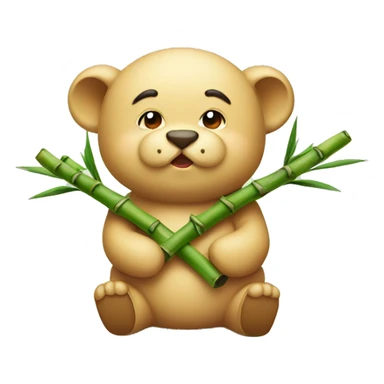 Fu Bao chewing bamboo sticker