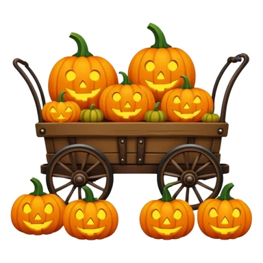 Gothic wagon with pumpkins in it sticker