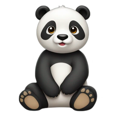 Panda tierno sentado jugando sticker
