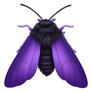 Black and purple fluffy moth sticker
