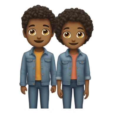 two brother one boy and one girl sticker