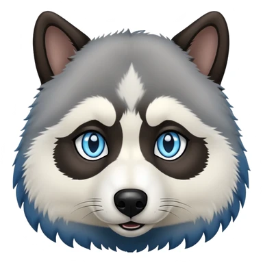 Wooly agouti husky with blue eyes and some black fur sticker