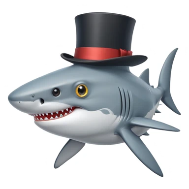 shark wearing a top hat and monocle sticker