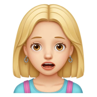 Braces girl, surprised expression sticker