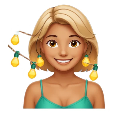 woMan posing with lights sticker