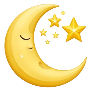 crescent moon with 3 stars around it sticker