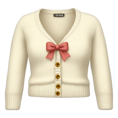 short cream Cardigan with  bow sticker