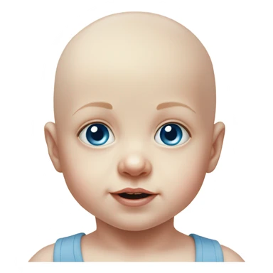 bald baby boy portrait realism blue eyes sticker