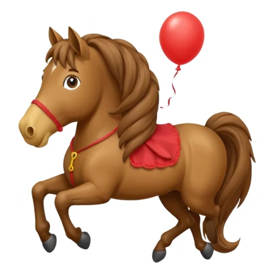 HORSE with the mouth of a balloon in it’s mouth sticker