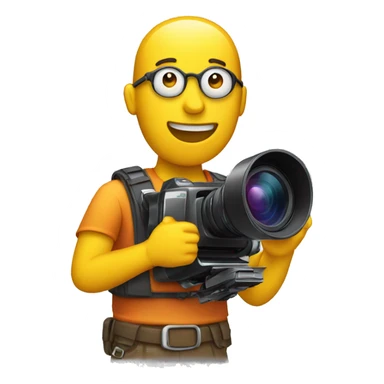 Emoji holding camcorder sticker