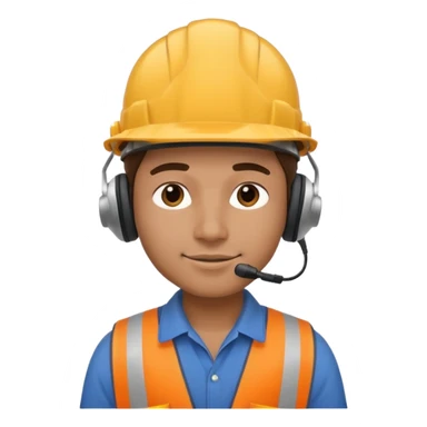 construction worker with headphone sticker