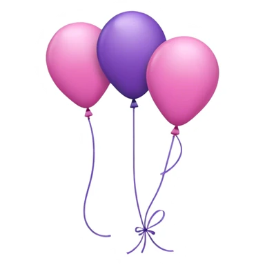 A pink 2 balloon on the left and a purple 3 balloon on the right sticker