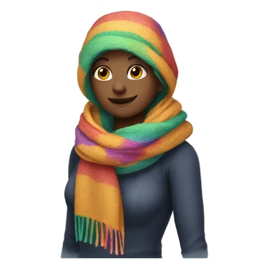 Long colorful scarf sticker