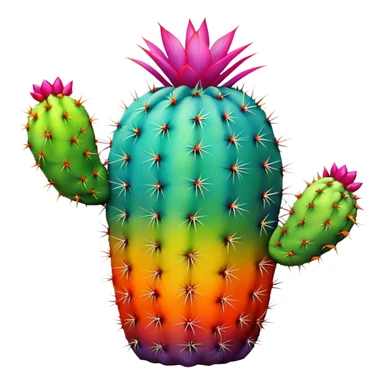 Rainbow cactus sticker