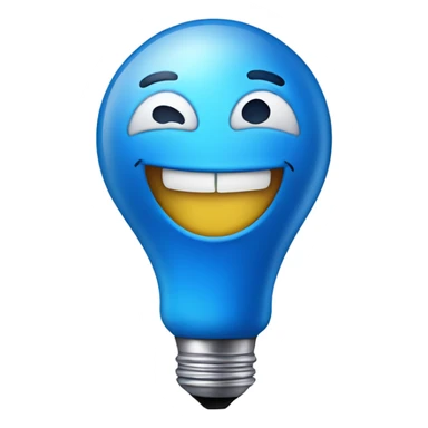 A blue bulb laughing sticker