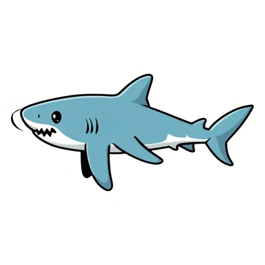 cartoon shark swimming sticker