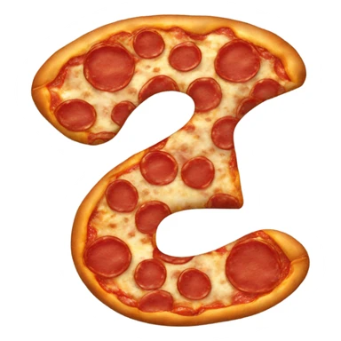 Pepperoni pizza in the shape of a Q sticker