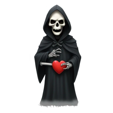 Grim reaper with heart sticker