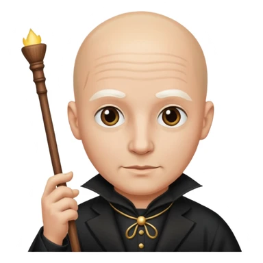 magician with stick   bald  sticker