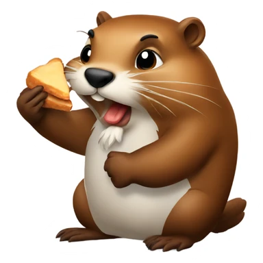 Beaver eating chicken sticker