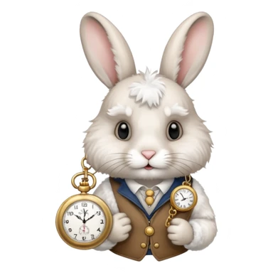 Rabbit holding watch sticker