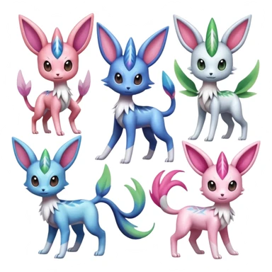 Sylveon-Palkia-Dialga-Shaymin-Meloetta-Celebi-Espeon-fusion-animal-Fakémon-creature  sticker