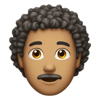 A man with curly wheat hair and thick eyebrows sticker