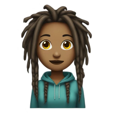 a emoji girl with dreads sticker