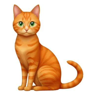 full body solid orange domestic shorthair slim cat sitting sticker