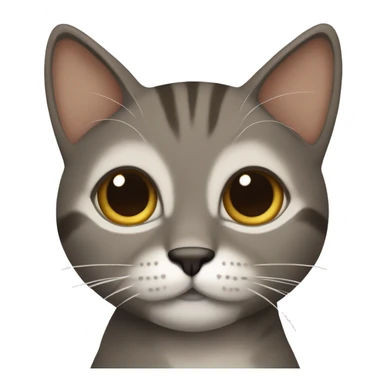 brown/greyish cat with white under his chin and around his eyes sticker