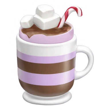 Hot chocolate with marshmallows Christmas themed light purple sticker