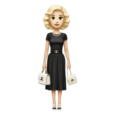 Blonde Slavic Girl with chanel bag and Chanel dress full height  sticker