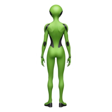 alien character seen from behind sticker
