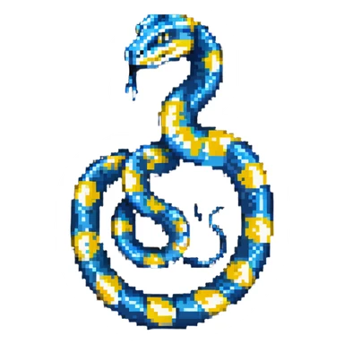 Python programming language logo with blue and yellow colors and a snake symbol sticker