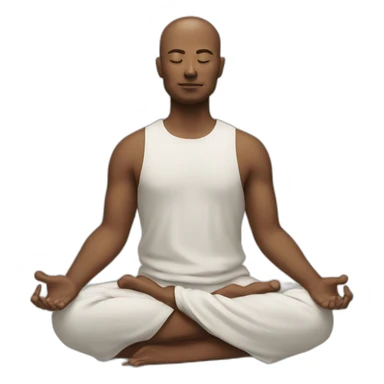 withe man meditation sticker