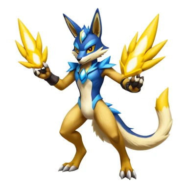 Shiny Epic Handsome Badass Lucario-Renamon-Zeraora-hybrid (Full body) sticker